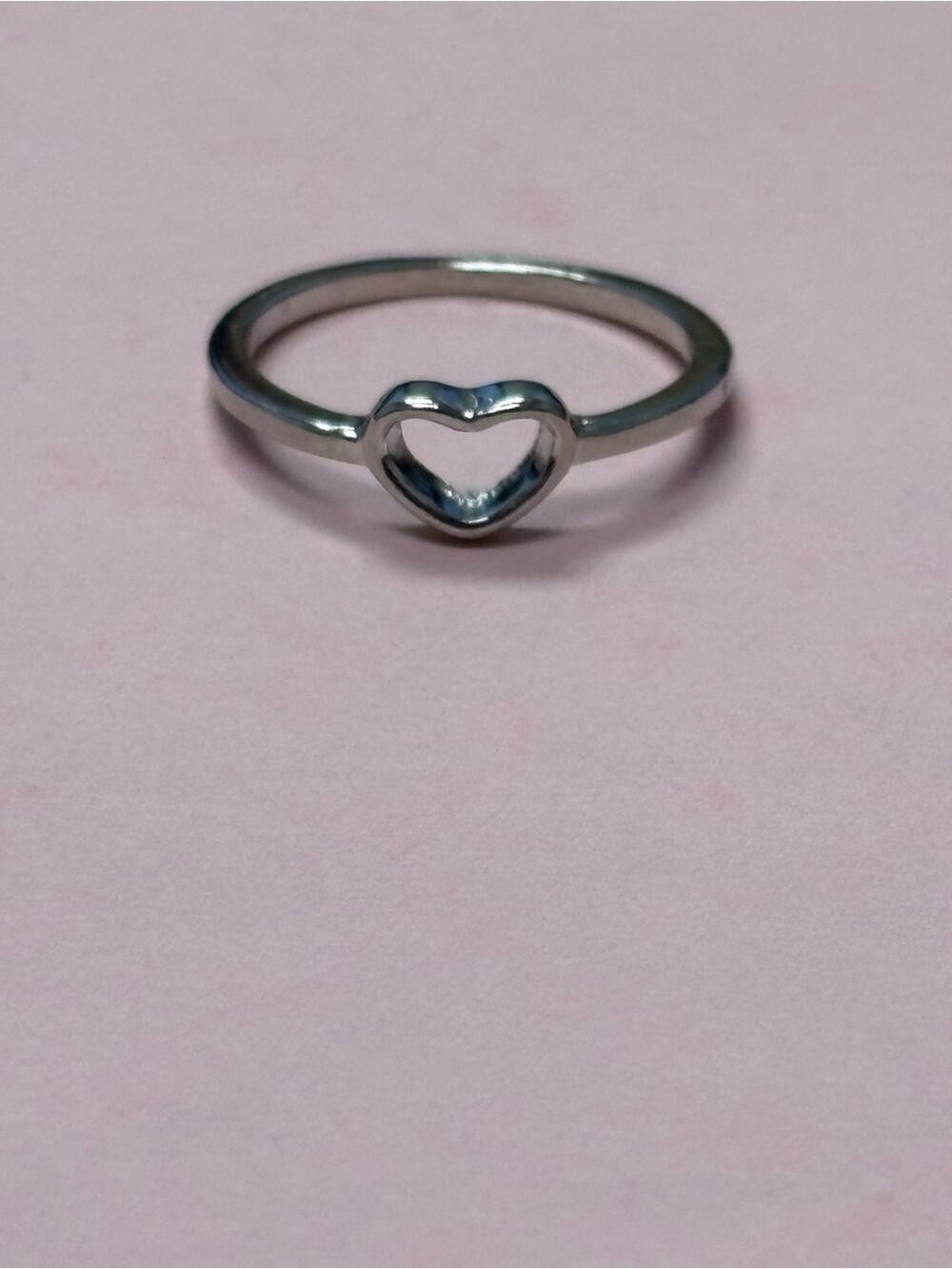 Silver Tone Open Heart Ring – Size 7 / 17mm – NWOT 🤍✨